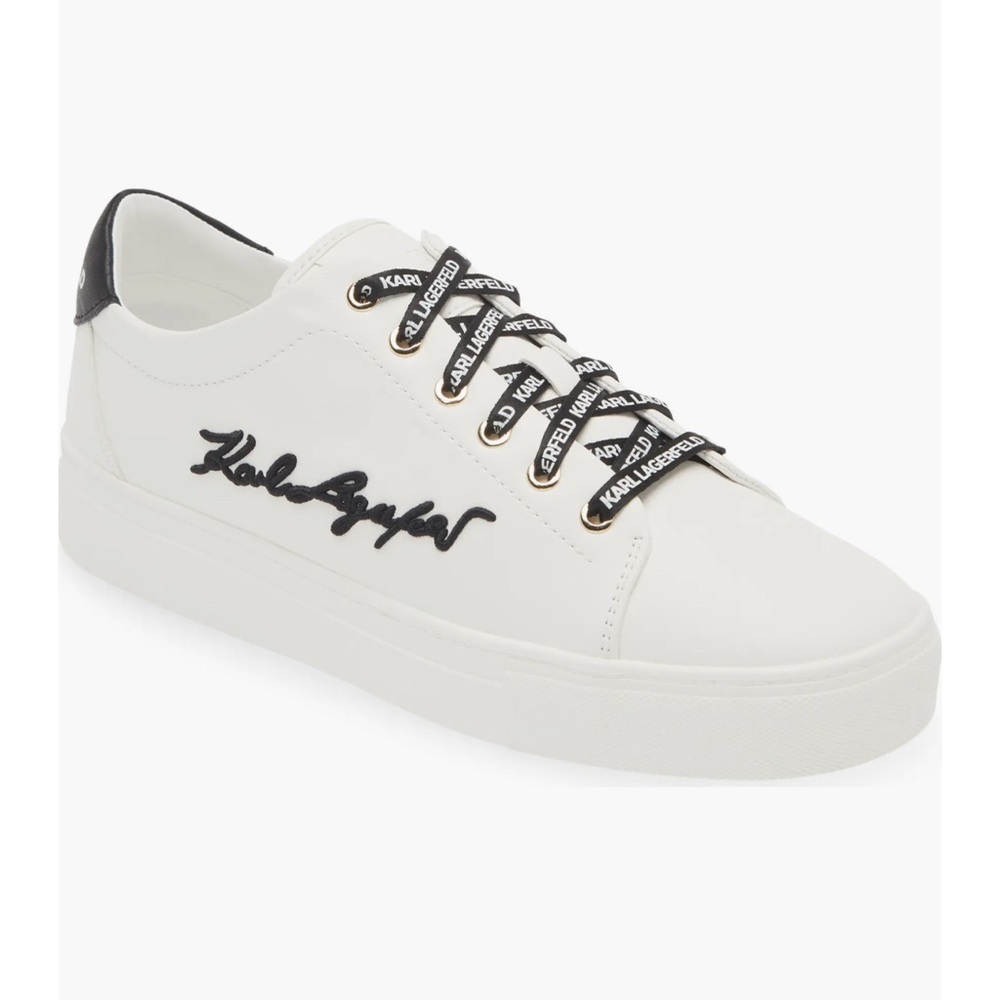 Karl Lagerfeld White Sneakers with Black Accents